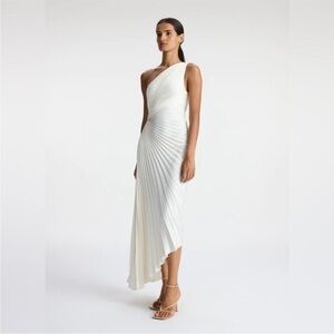 A.L.C. Delfina Satin Pleated Dress